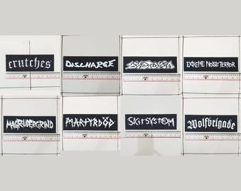 01: punk-rugpatch, schouderpatch, hardcore, korst, D-beat, metal, thrash, grindcore, dtf/schermbedrukte achterkant