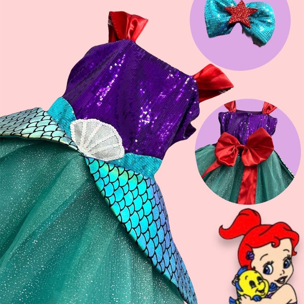 Little Mermaid Princess Dress / Ariel Princess Dress/ Mermaid Dress / Mermaid party / Elegant Princess Dress /Littler Mermaid Cosplay /Dress