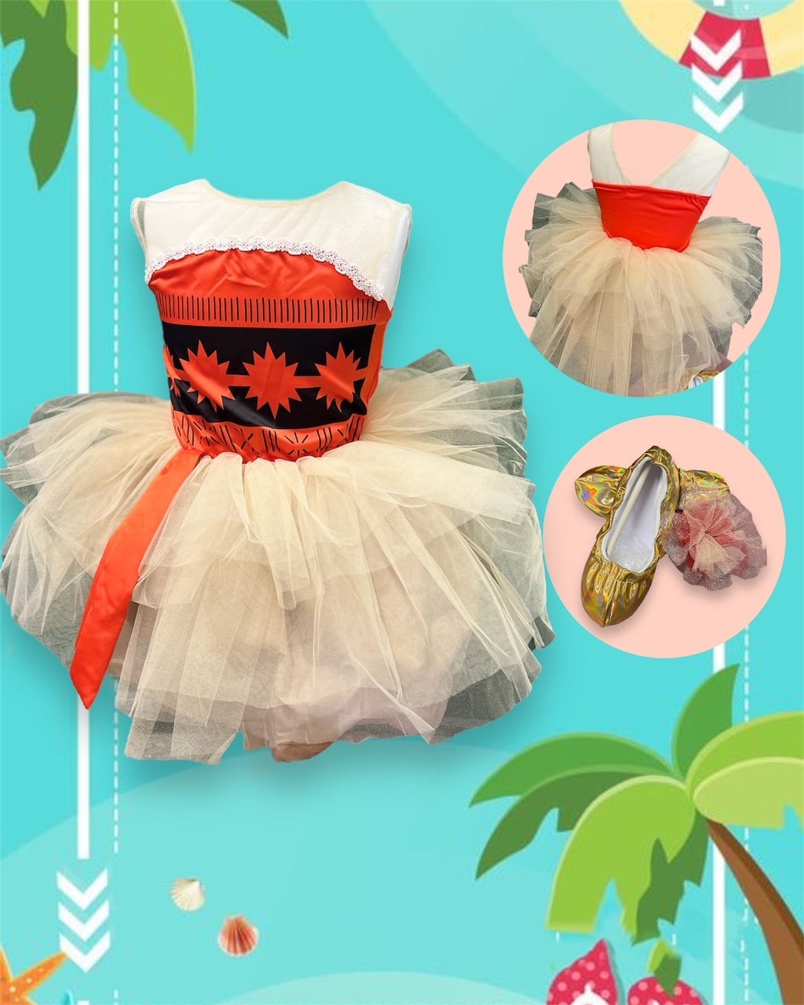 Princess Moana Dress /moana Costume /moana Toddler Dress / Island