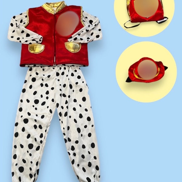 Firefighter Pup Costume/Rescue Pup Costume, P Patrroll Dog outfit /dalmatian pup Vest Costume/ Dog Rescue Costume/Puppy Kids Cosplay Costume