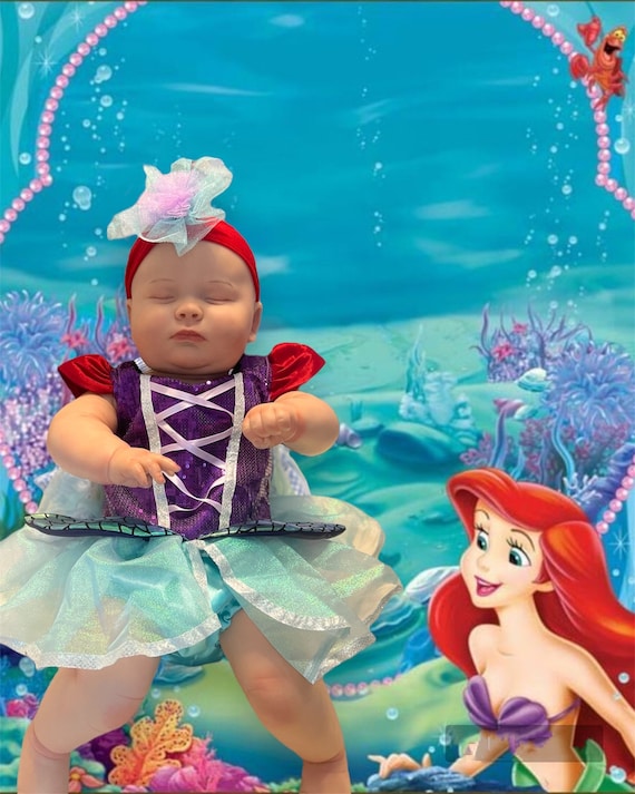 Little Mermaid Romper Ariel Princess baby romper photo shoot princess Ariel outfit 1st birthday Ariel Little mermaid dress Mermaid