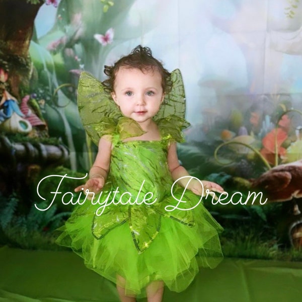 Tinkerbell Costumes for Toddlers, Tinkerbell Dress, Fairy Dress, Tinkerbell Outfit for Toddler, Tinkerbell Bell cosplay, Fairy Costume Dress