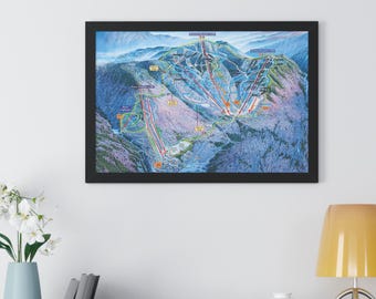 Smugglers Notch Trail Map Smugs Vermont Ski Resort Framed Poster