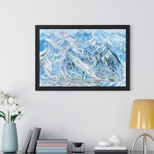 Snowbird Utah Wanderkarte Skiort gerahmtes Plakat