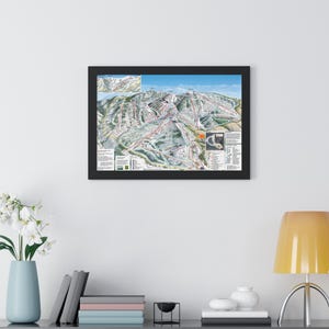 Steamboat-Winter Wanderkarte gerahmtes Poster 24x16
