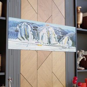 Póster en lienzo tridimensional con mapa de pistas de esquí de Snow Ridge, Nueva York