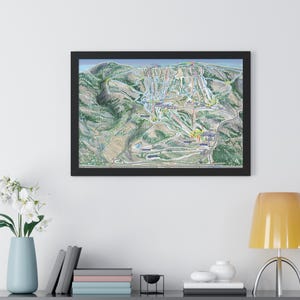 Póster enmarcado del centro de esquí Belleayre Mountain de Nueva York