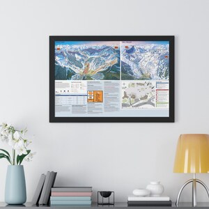 Póster enmarcado con el mapa del sendero de Stevens Pass, Washington