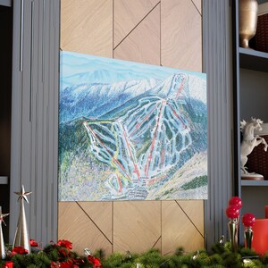 3D canvas poster Waterville Valley New Hampshire Ski Trail-kaart