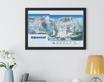Alpental Snoqualmie Washington Trail Map Framed Poster