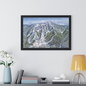 Póster enmarcado de la estación de esquí Snow Summit California Trail Map