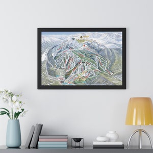 Winter Park Colorado Track Map Poster mit Skifahrer