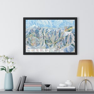 Póster enmarcado del mapa de senderos de Park City, estación de esquí de Utah