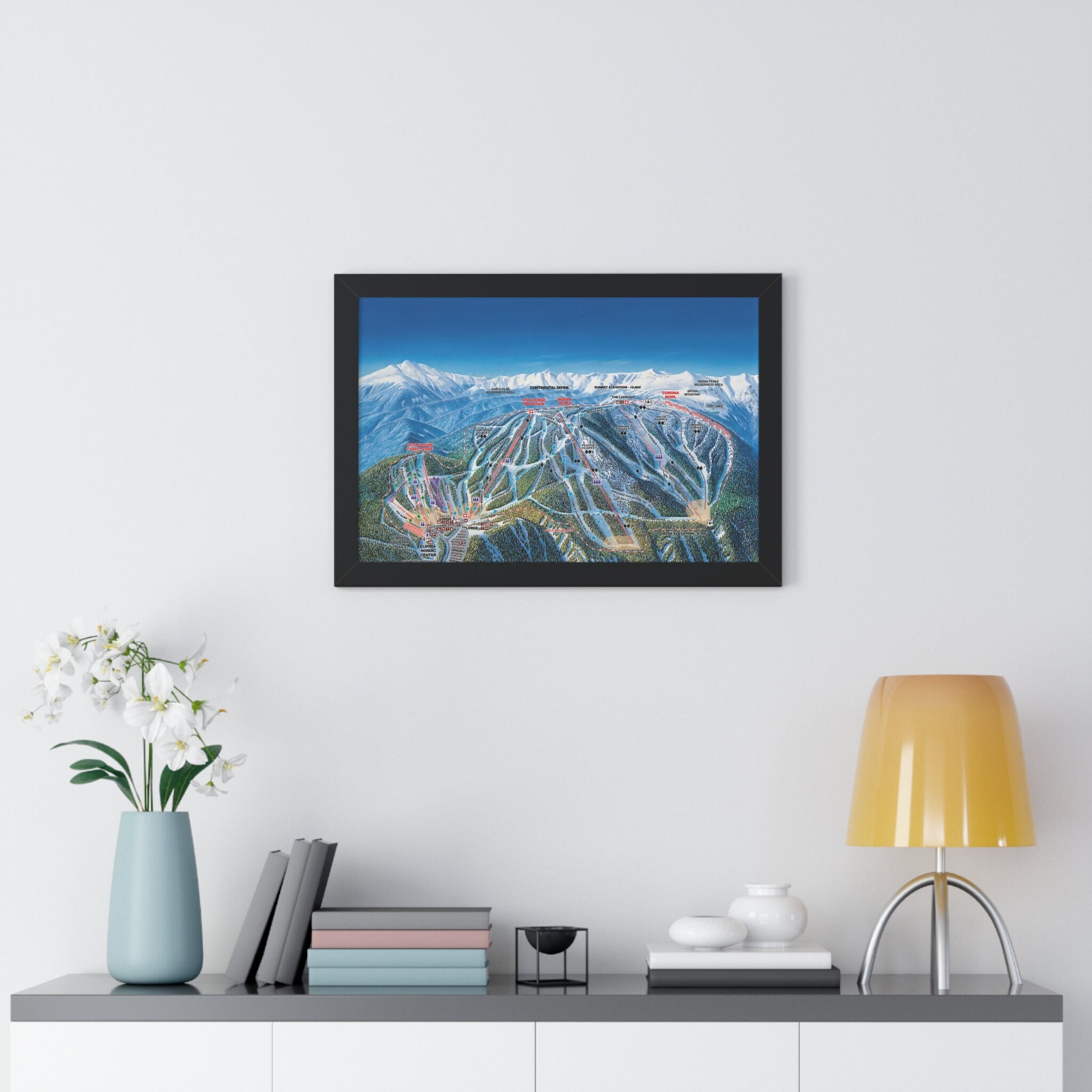 Eldora Mountain Trail Map Colorado Ski Resort Framed Poster - Etsy