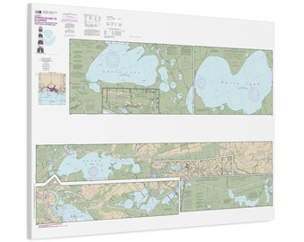 Grand Lake and White Lake Louisiana Nautical Chart Sailing Map Framed Canvas Poster