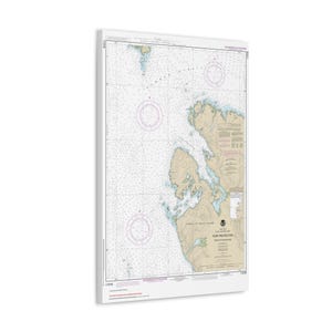 Póster de lienzo en 3D con mapa náutico, carta de navegación y protección del puerto de la isla Príncipe de Gales, costa sureste de Alaska