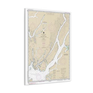 Póster de lienzo en 3D con mapa náutico, carta de navegación, entrada Dixon, canal de Portland, costa sureste de Alaska