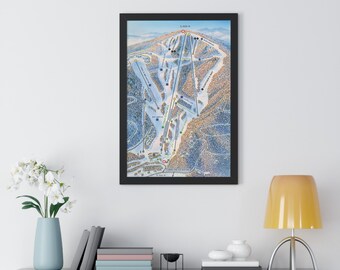 Sugar Mountain North Carolina Trail Map Ski Resort Framed Poster