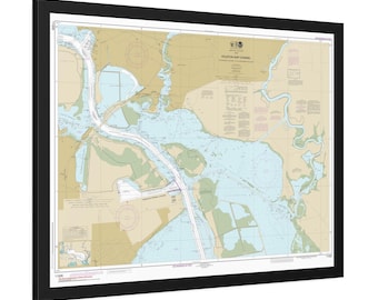 Houston Ship Channel and Atkinson Island Texas Nautical Chart Sailing Map Framed Poster