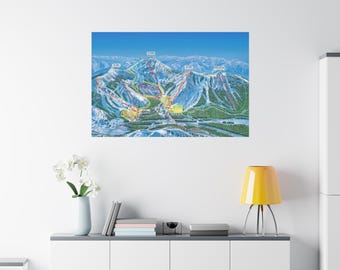 Sugar Bowl California Ski Trail Map 3-D Canvas Poster