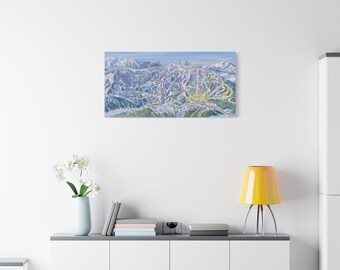 Wolf Creek Colorado Ski Trail Map Framed Canvas Poster
