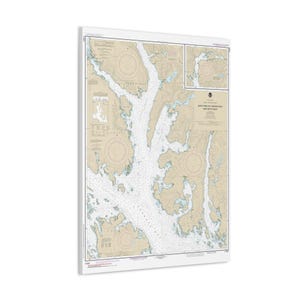 Cordova Bay North End and Hetta Inlet Südostküste Alaska Seekarte Segelkarte 3-D Leinwand Poster