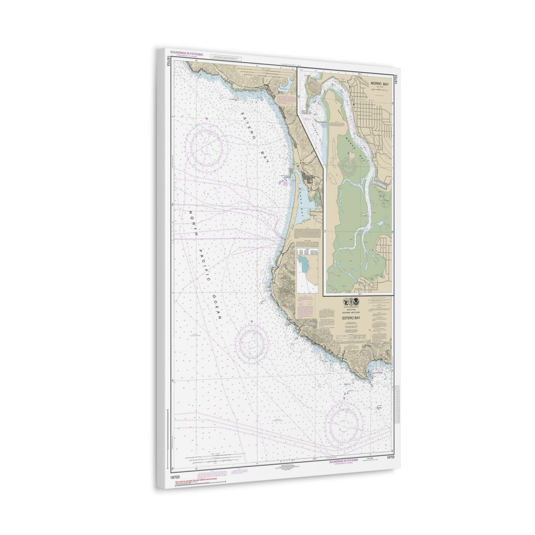 Estero and Morro Bay California Nautical Map Sailing Chart 3D Canvas