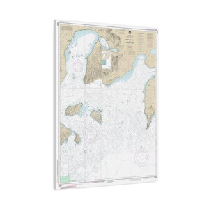 Unga Island to Pavlof Bay Alaska Nautical Chart Sailing Map 3-D Canvas Poster