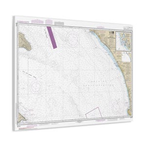 Golfo di Santa Catalina Delmar Boat Basin e Camp Pendleton California Mappa nautica Carta di navigazione Poster su tela 3D