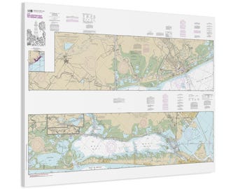 San Bernard River Freeport Harbor and West Bay Texas Nautical Chart Sailing Map Framed Canvas Poster