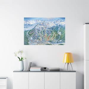 Copper Mountain Ski Trail Map 3D canvas poster Colorado