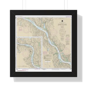 Connecticut River Deep River to Bodkin Rock Nautical Map Sailing Chart Framed Poster
