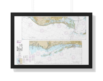 Tampa Bay to Port Richey Florida Nautical Chart Sailing Map Framed Poster
