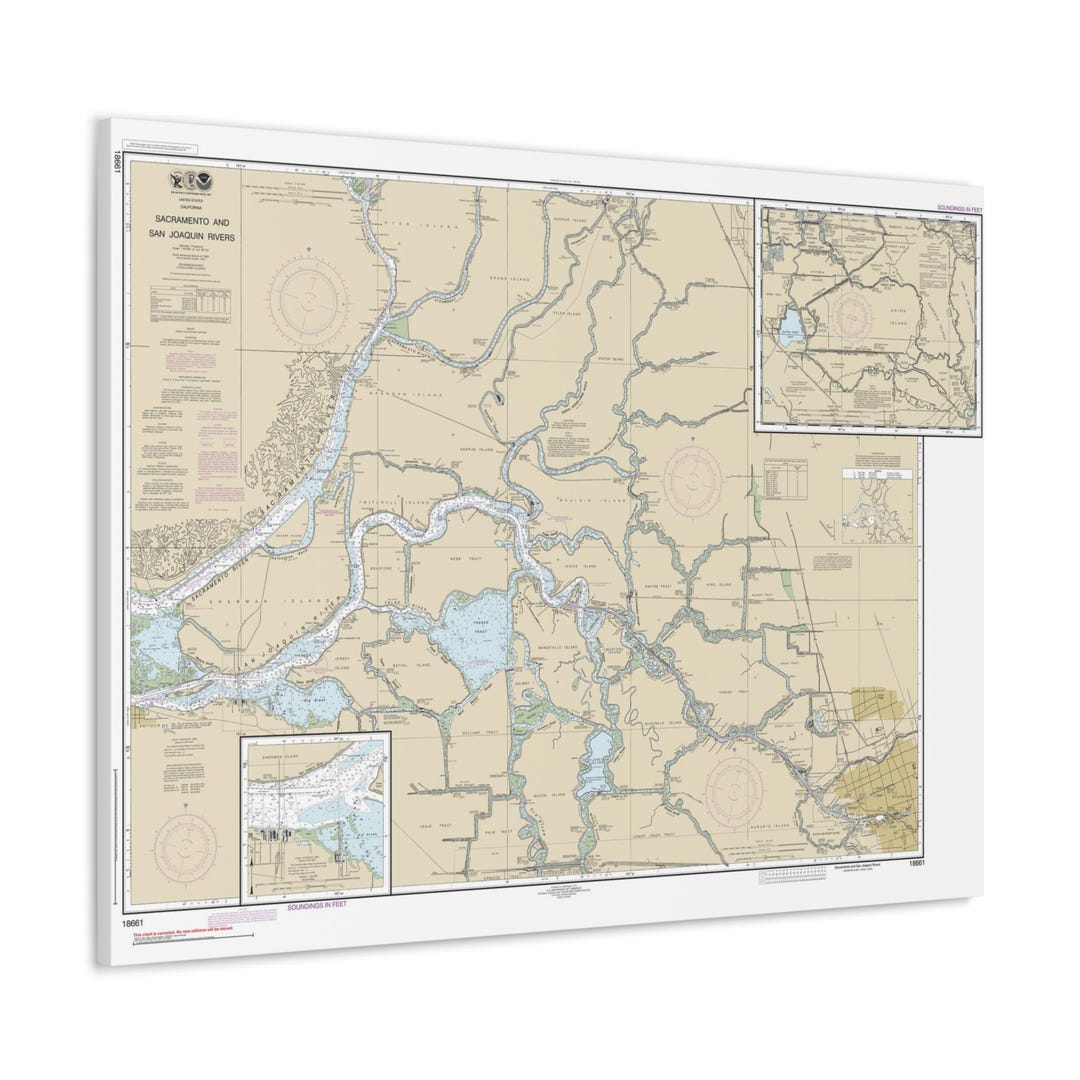 Sacramento San Joaquin River and Sherman Island California Nautical Map