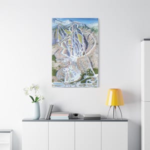 Hermitage Club Haystack Ski Trail Map 3-D Canvas Poster Vermont