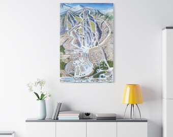 Hermitage Club Haystack Ski Trial Map 3-D Leinwand Poster Vermont