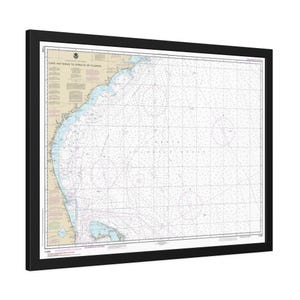 Poster en cadre Carte nautique du cap Hatteras au détroit de Floride de l'océan Atlantique