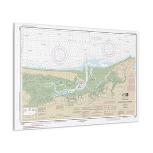 Barnstable Hafen Massachusetts Seekarte Segelkarte Cape Cod 3-D Leinwand Poster