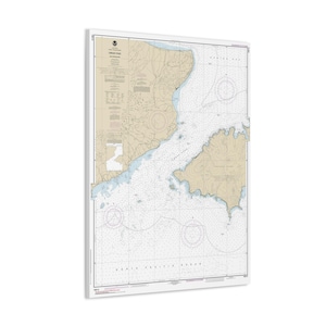 Mapa náutico de la isla de Unalaska, Alaska, paso de Umnak, carta de navegación, póster de lienzo en 3D de las islas Aleutianas de Fox