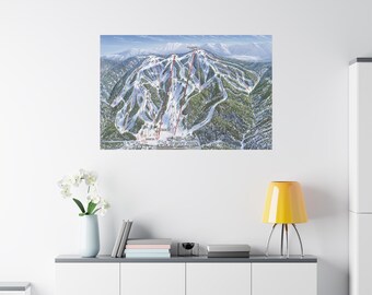 Snow Summit California Ski Trail Map 3-D Canvas Poster