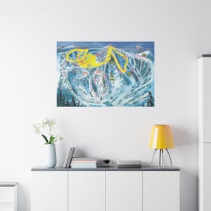 3D canvas poster Bear Valley-basis Californië Trail Map