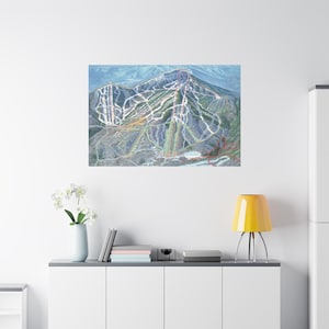 Jay Peak Ski Trail Map 3-D Leinwand Poster Vermont