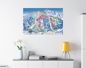 Hakuba 47 Goryu Ski Loip Map 3-D Canvas Poster Nagano Japan iimori toomi daira