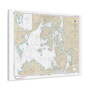 Póster náutico de la bahía Edna a la bahía Naukati, Davidson Inlet, Sea Otter Sound, costa sureste de Alaska, carta de navegación, póster en lienzo en 3D