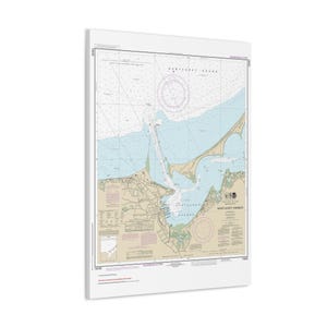 Nantucket Hafen Massachusetts Seekarte Segelkarte 3-D Leinwand Poster
