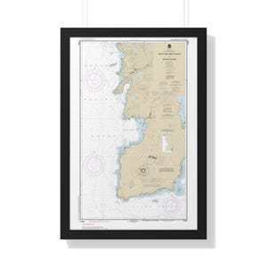 Süd- und Westküste von Kruzof Island Sitka Südostküste Alaska Seekarte Segelkarte Poster mit Rahmen