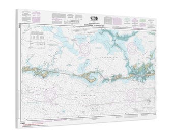Florida Keys Grassy Duck Long Key Matecumbe Nautical Chart Sailing Map Framed Canvas Poster