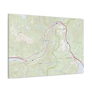 Póster de lienzo en 3D con mapa topográfico de Snoqualmie Pass y Summit, Washington
