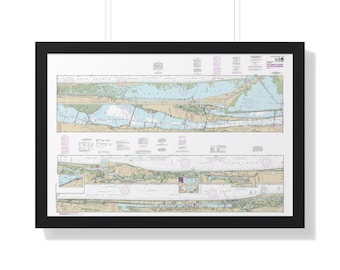 Tolomato River to Palm Shores Florida Nautical Chart Sailing Map Framed Poster
