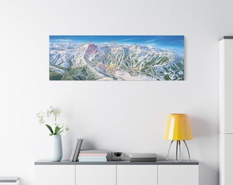 Kirkwood Mountain Ski Trail Map 3-D Canvas Poster California